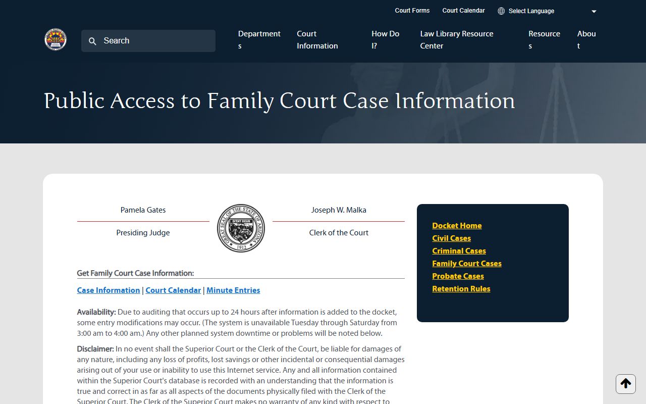 Maricopa County family court case search portal