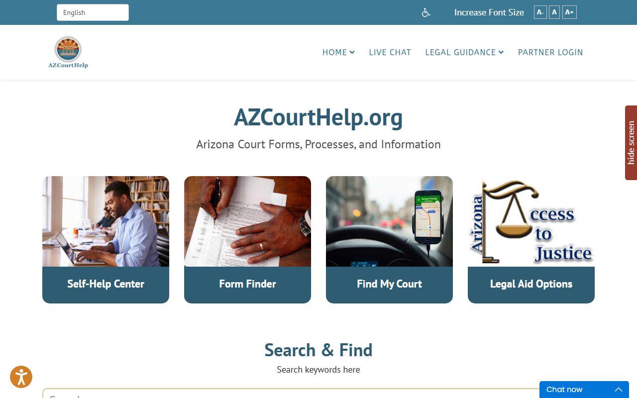 AZ Court Help website for Arizona family court resources